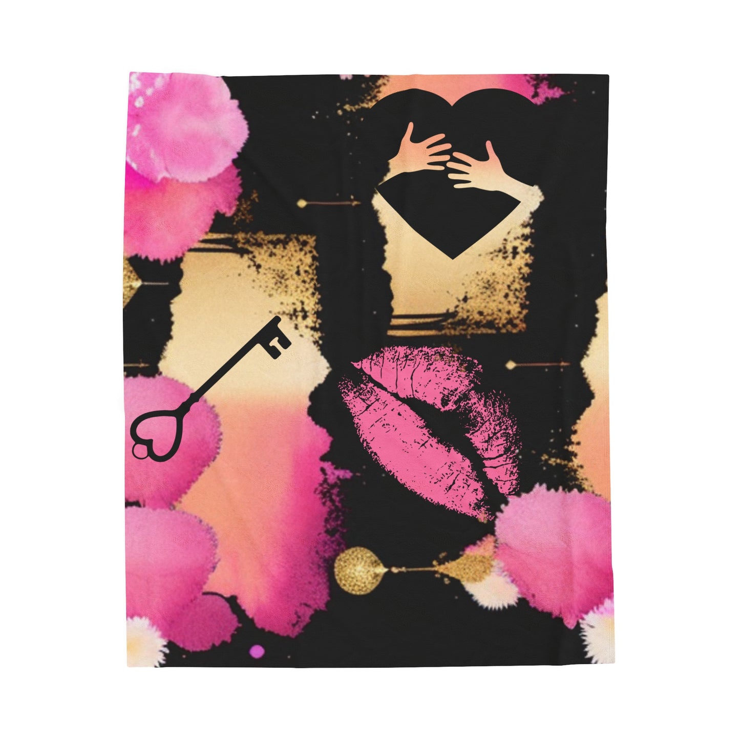 Abstract love Velveteen Plush Blanket