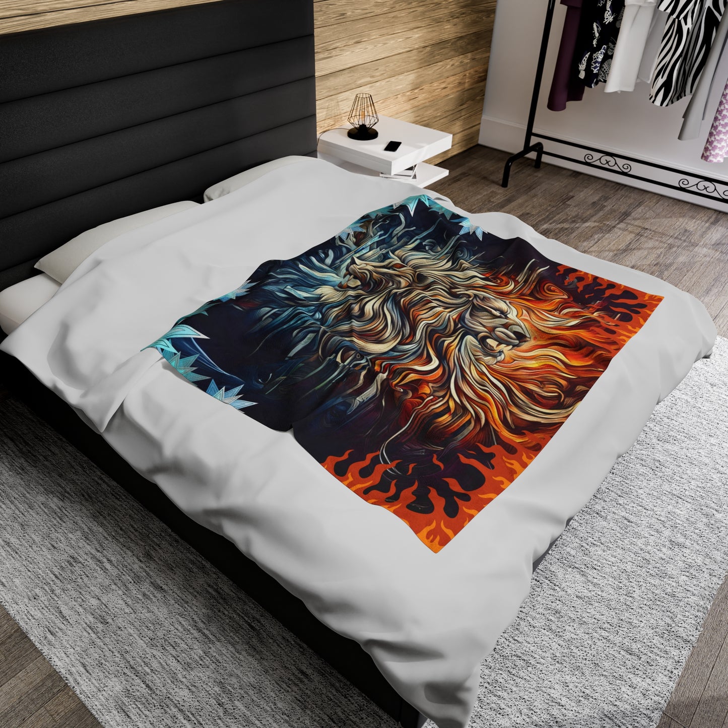 Geometric Lion Dreamscape Blanket Velveteen Plush Blanket