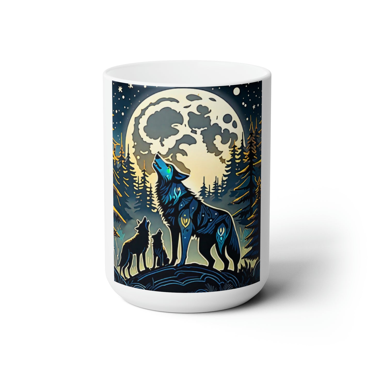 howl at the moon Ceramic Mug 15 oz