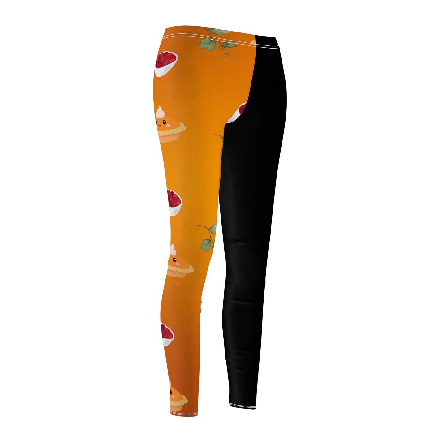 Two Tone Chic Pumpkin Pie and Cranberry Sauce Two Tone Women's Leggings