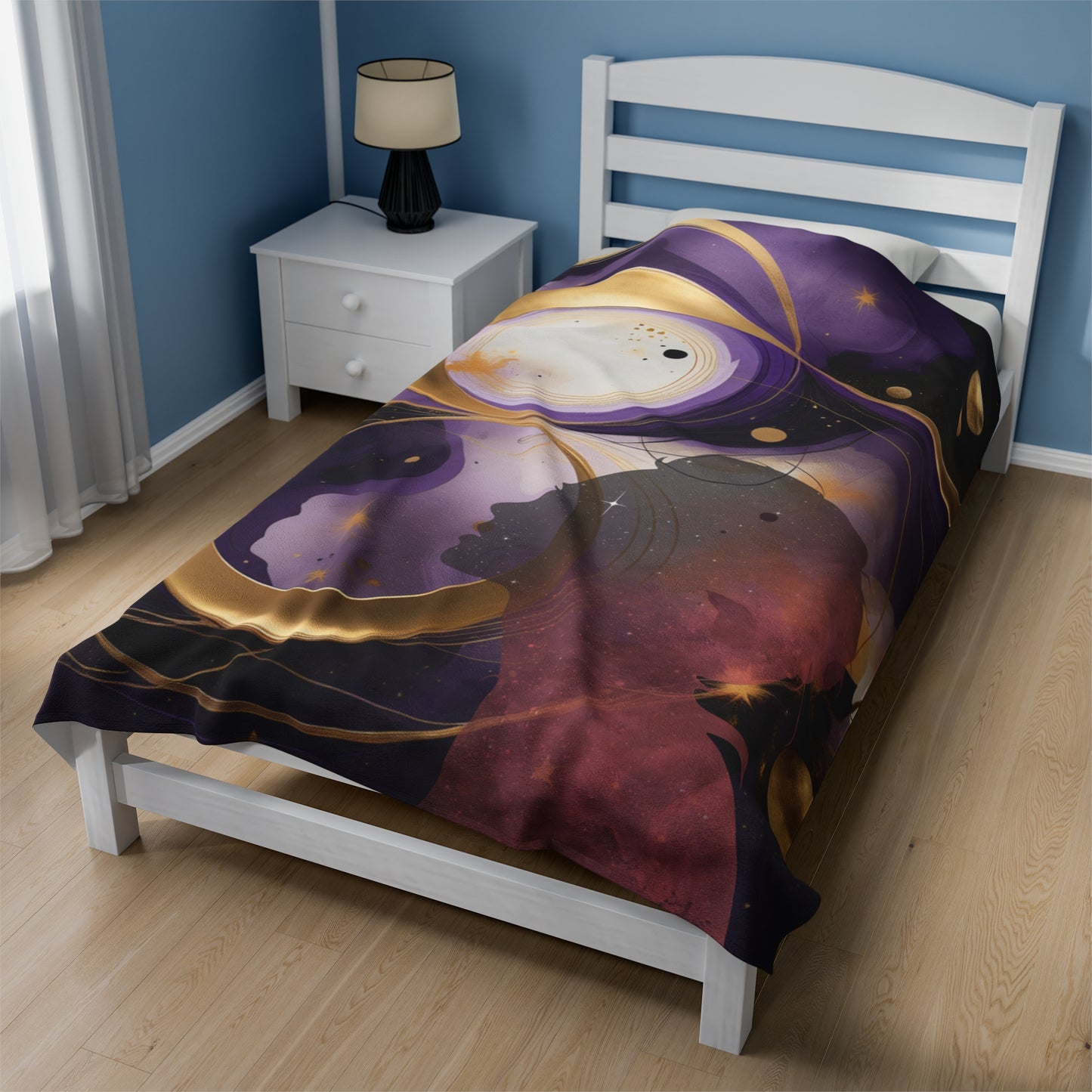 Celestial Dance Abstract Velveteen Plush Blanket