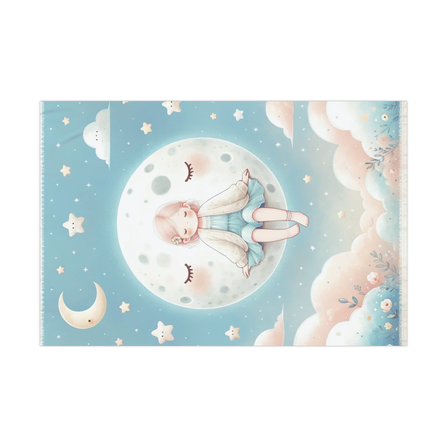 Gift Wrap Papers girl on the moon Night Gift Wrap - Choose Matte or Satin Finish