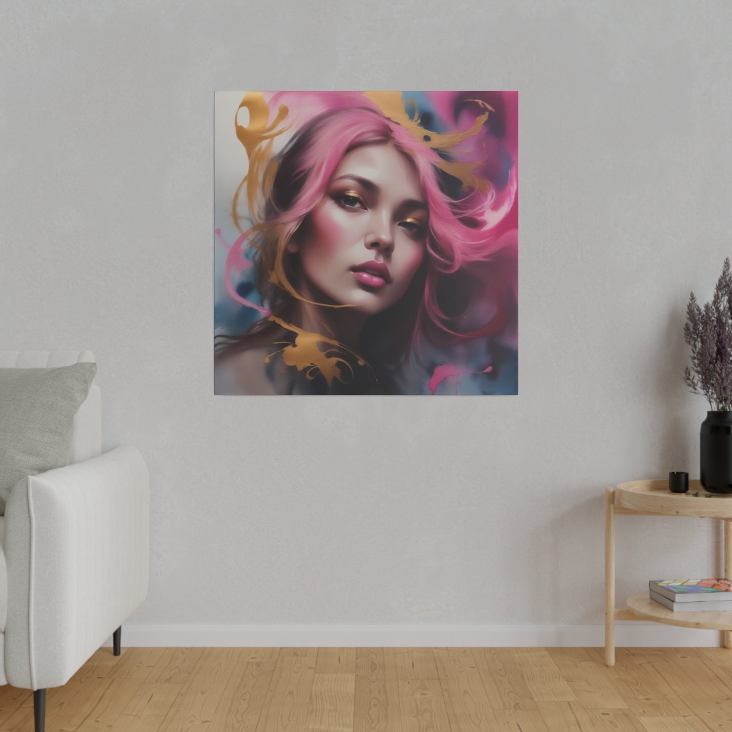 Fuchsia cyclone digital art Canvas, Stretched, 0.75"