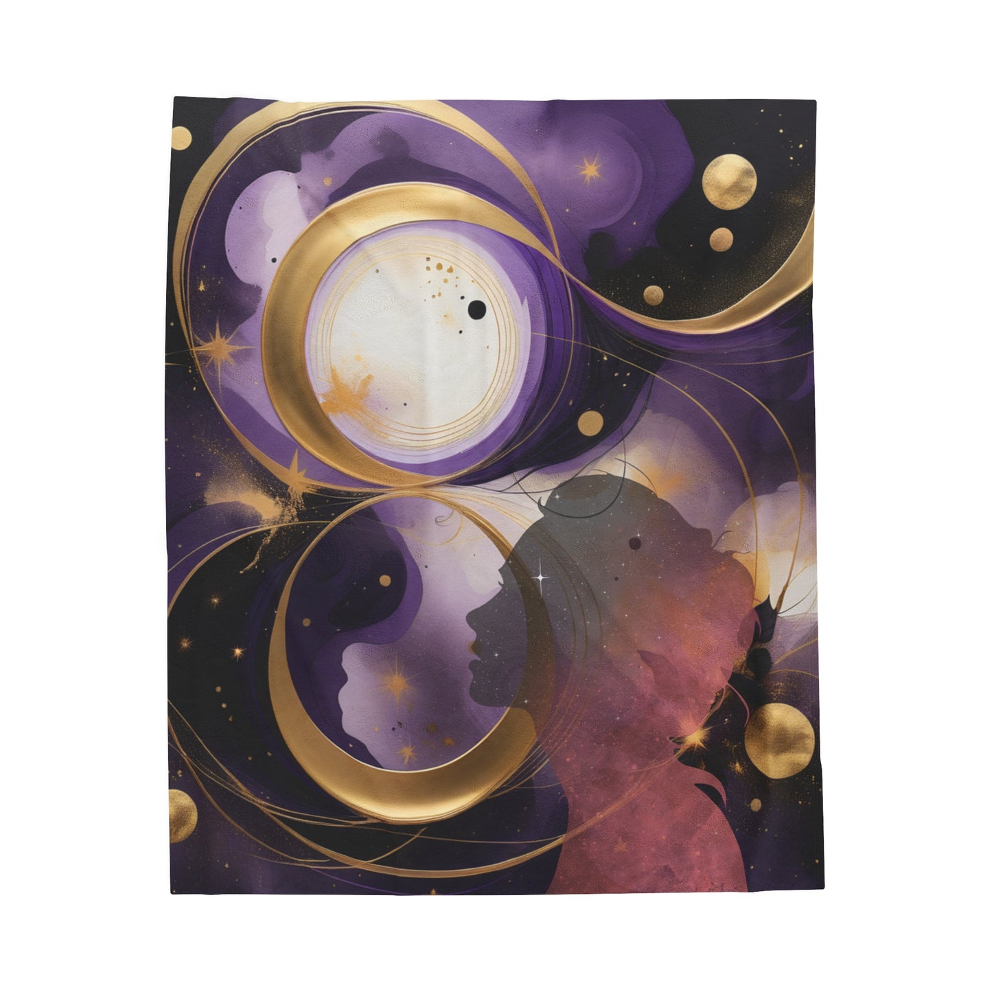 Celestial Dance Abstract Velveteen Plush Blanket