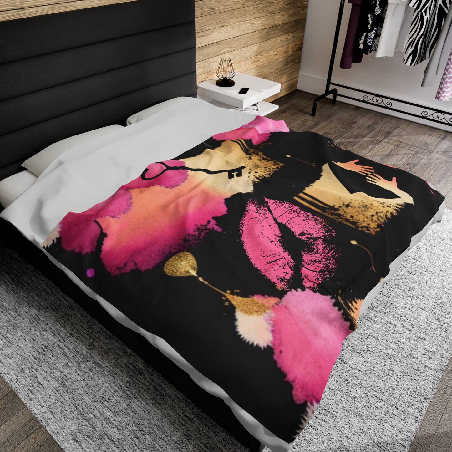 Abstract love Velveteen Plush Blanket