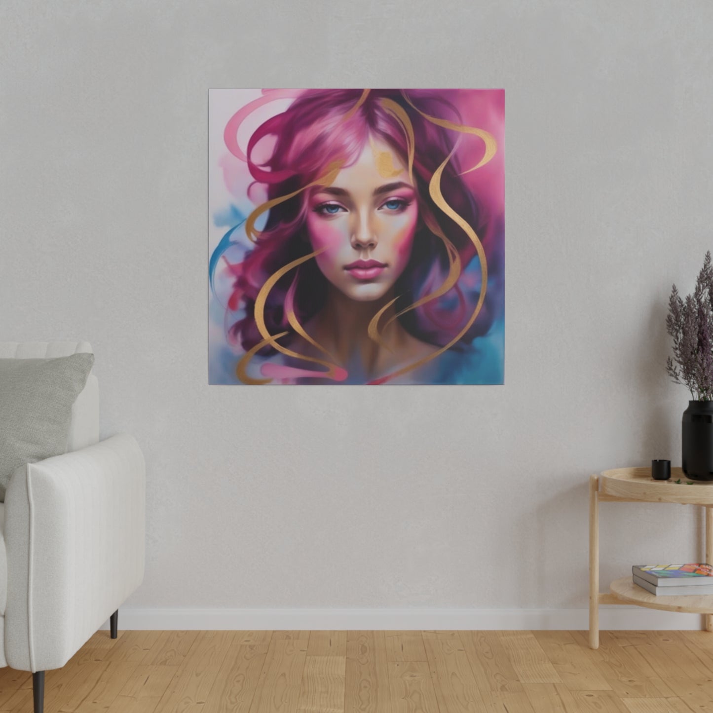 Fushia swirlation digital art Canvas, Stretched, 0.75"