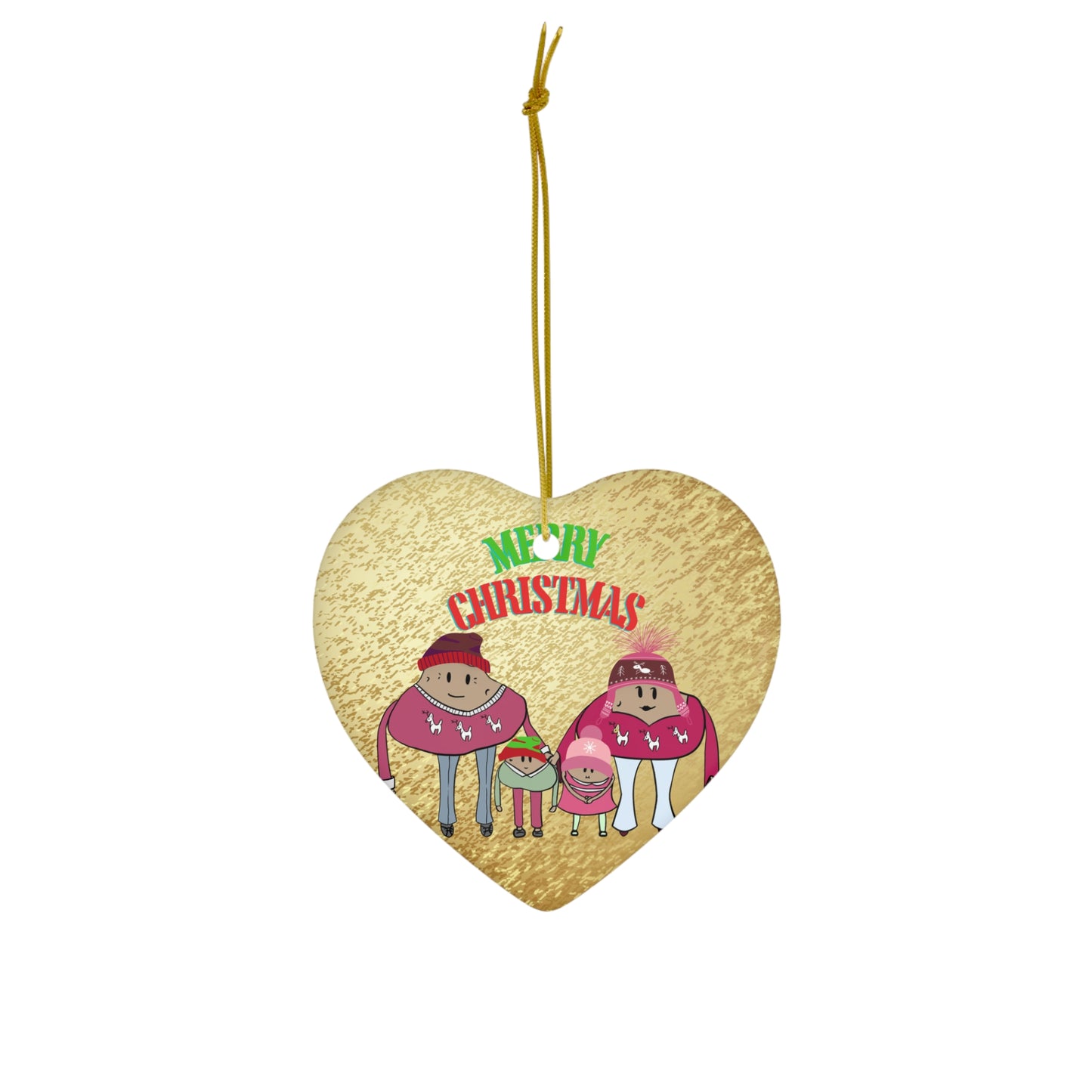 Happy potato family Christmas ornament