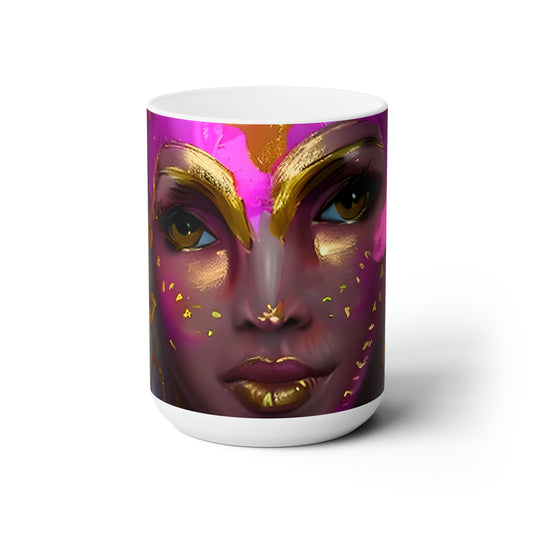 Mesmerizing Face Abstract art Ceramic Mug 15 oz