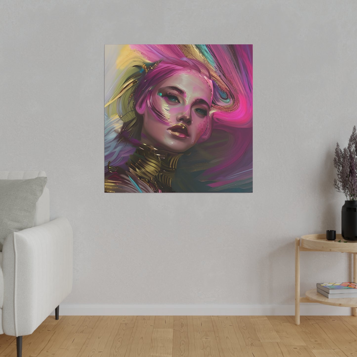 Neon whirlwind fling digital art Stretched canvas 0.75