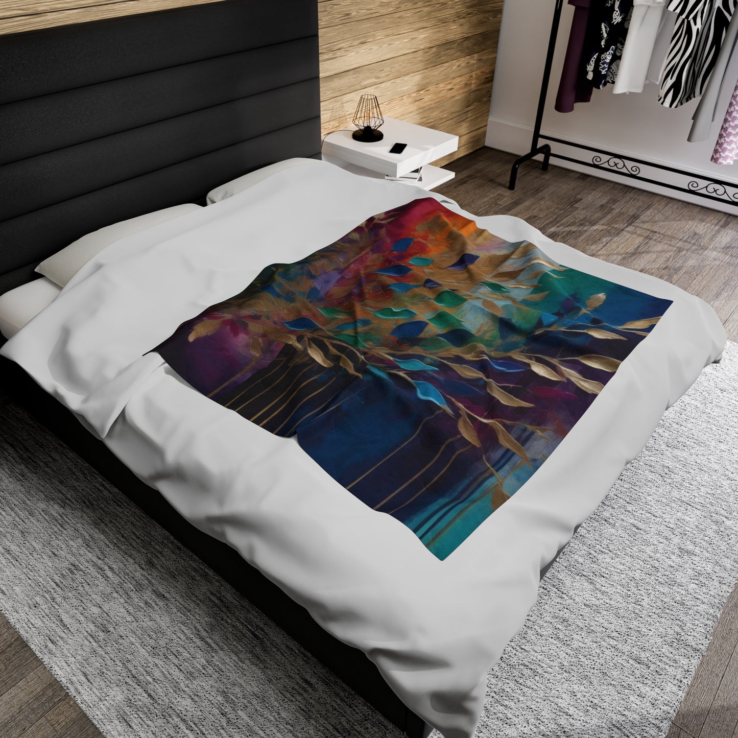 The vine drippede abstract Velveteen Plush Blanket