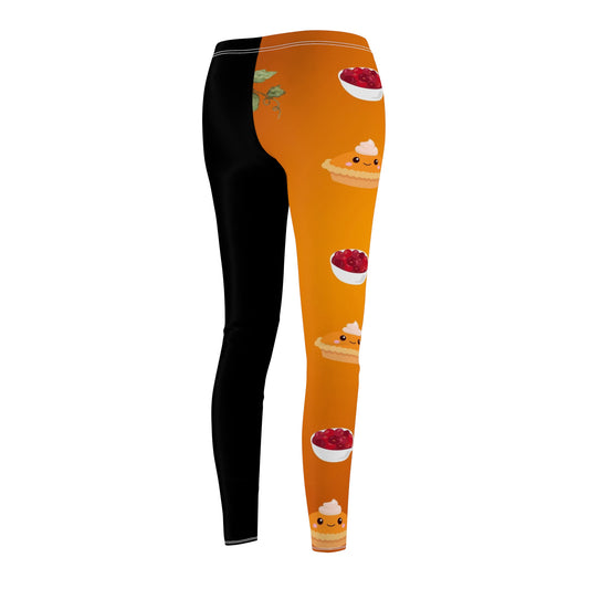 Two Tone Chic Pumpkin Pie and Cranberry Sauce Two Tone Women's Leggings