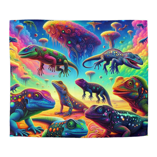 Psychedelic Chameleon Bliss Microfiber Duvet Cover