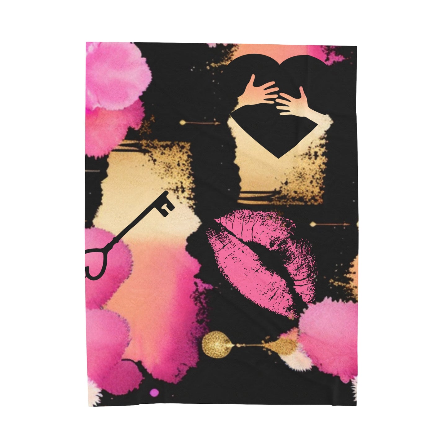 Abstract love Velveteen Plush Blanket