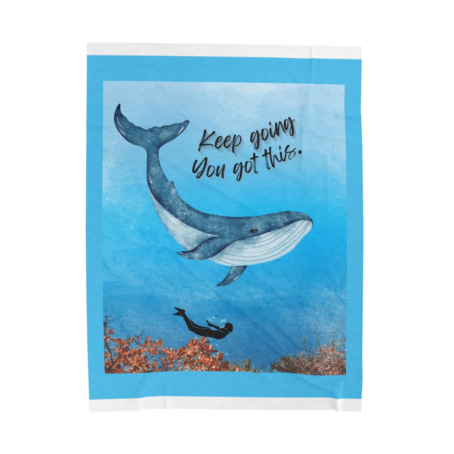 Whimsical Ocean Adventure Velveteen Plush Blanket whale lovers