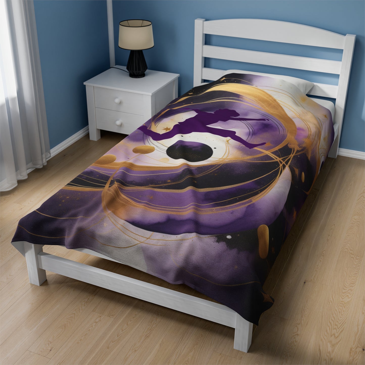 Cosmic Voyager Abstract Velveteen Plush Blanket