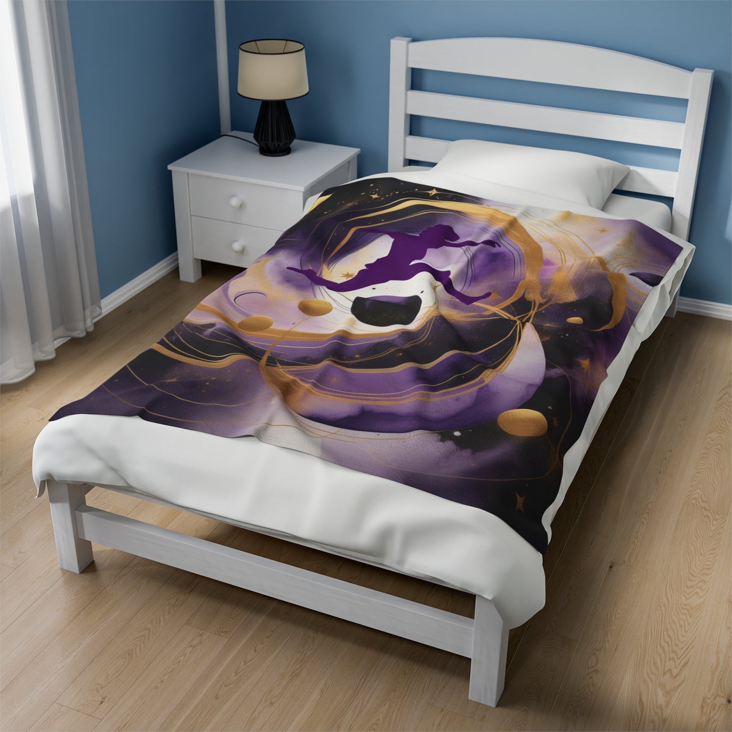 Cosmic Voyager Abstract Velveteen Plush Blanket