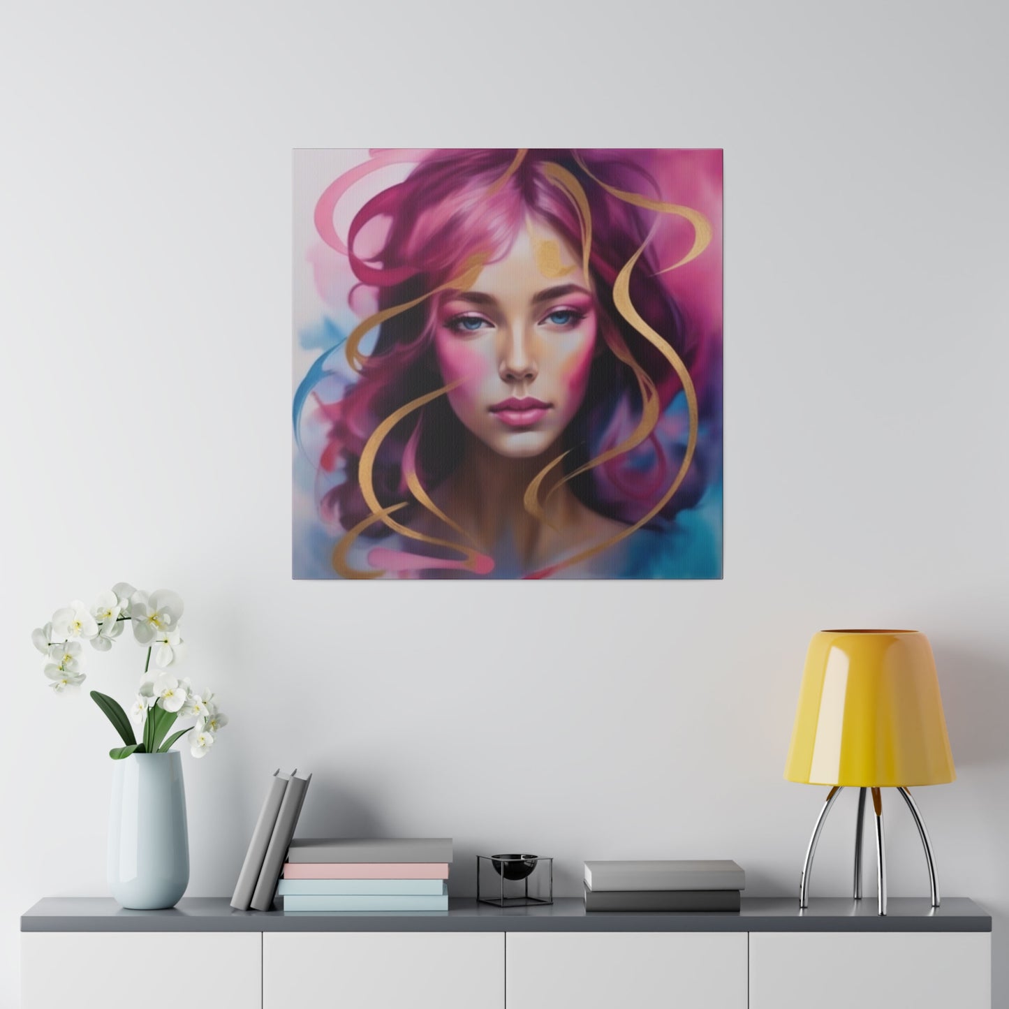 Fushia swirlation digital art Canvas, Stretched, 0.75"