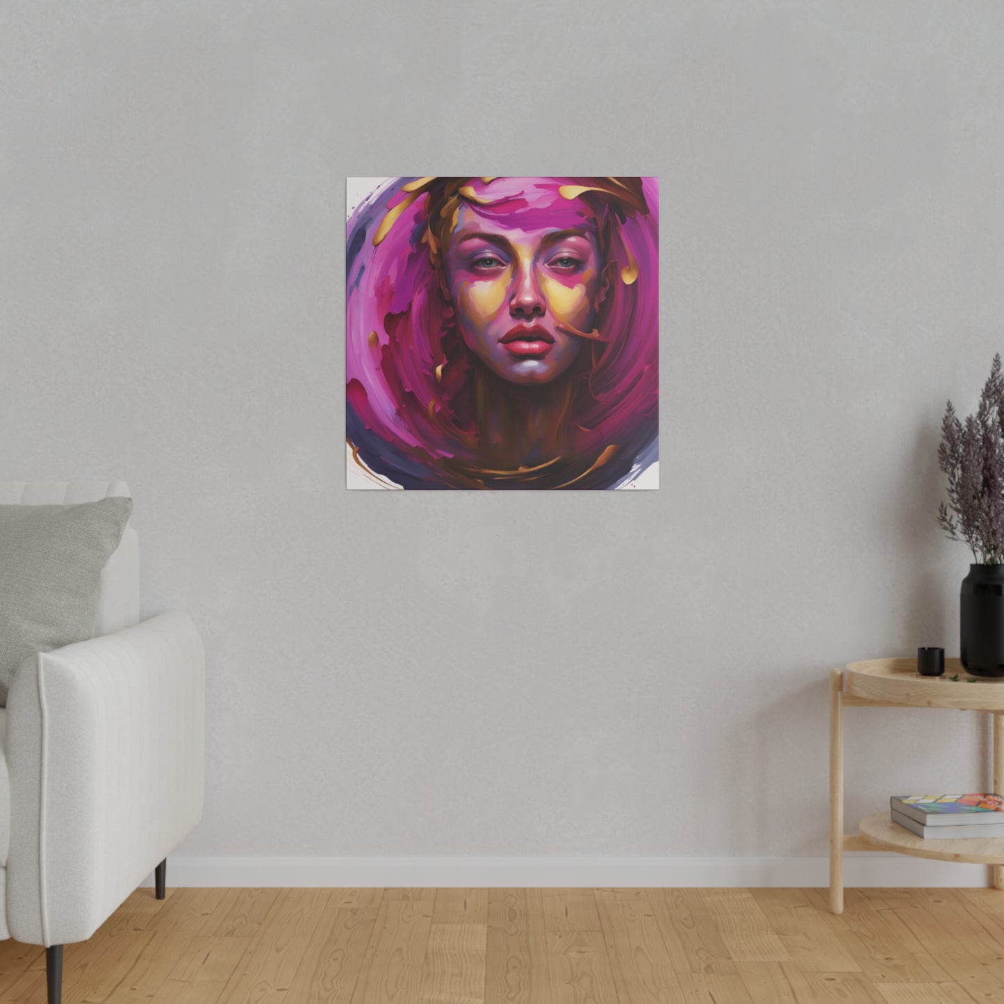 Vermilion fixation stretched canvas digital art print