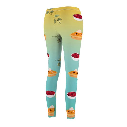 Teal Elegance: Pumpkin and Cranberry Sauce Gradient Women's Leggings