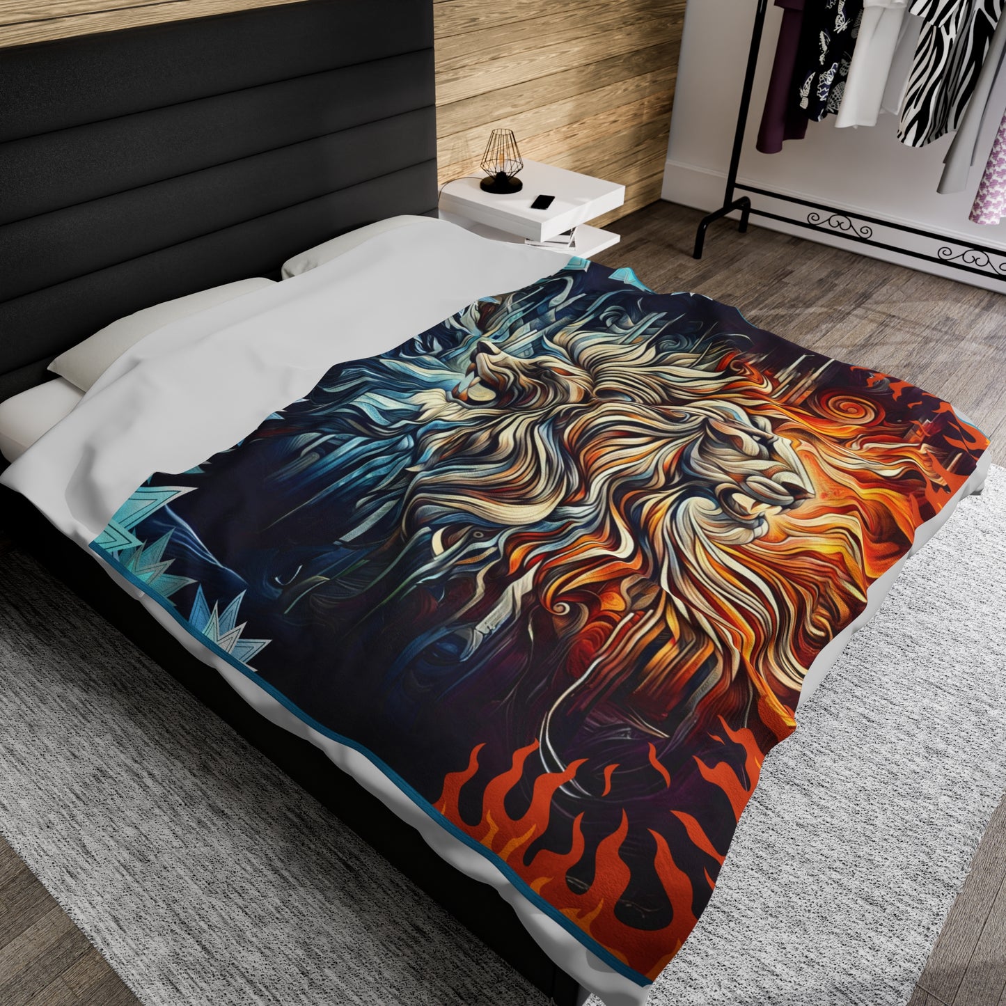 Geometric Lion Dreamscape Blanket Velveteen Plush Blanket