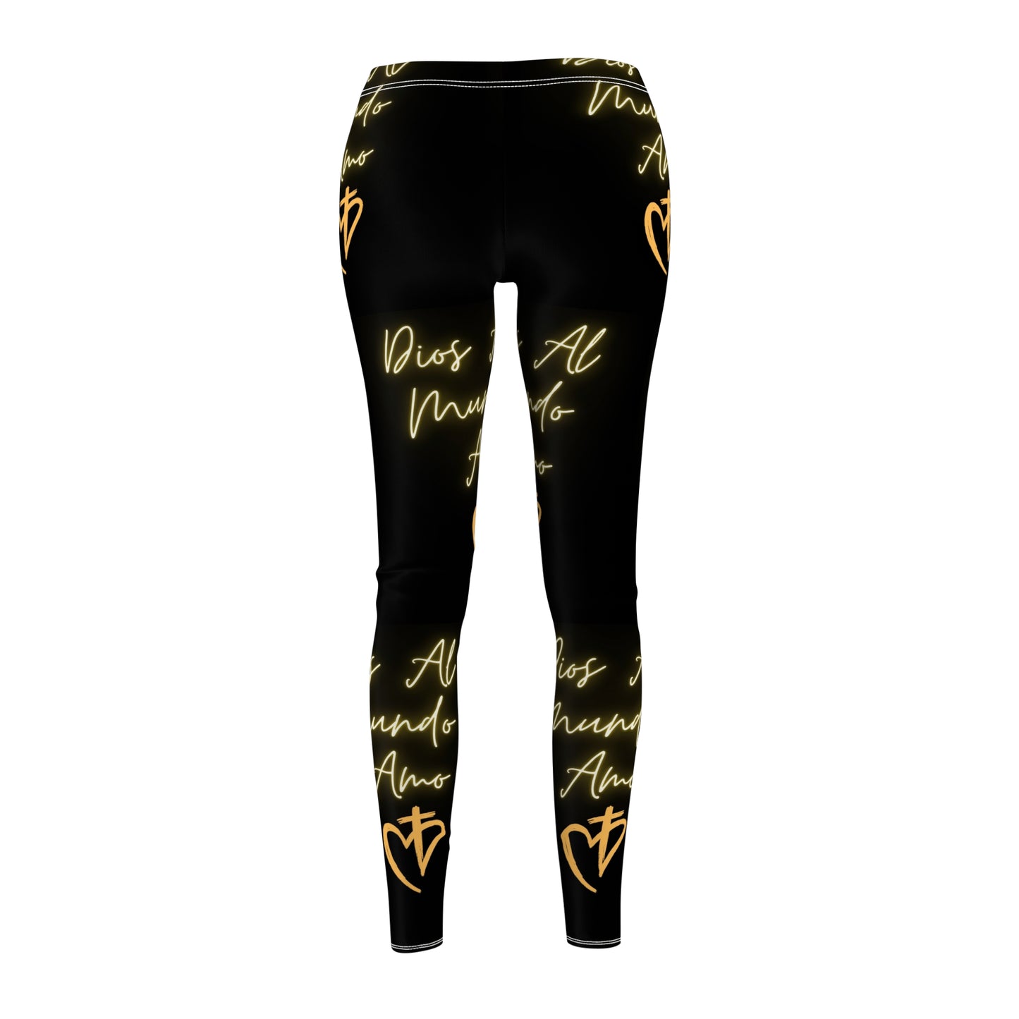 Fe y Estilo Leggings de Mujer Negros con 'Dios al Mundo Amo