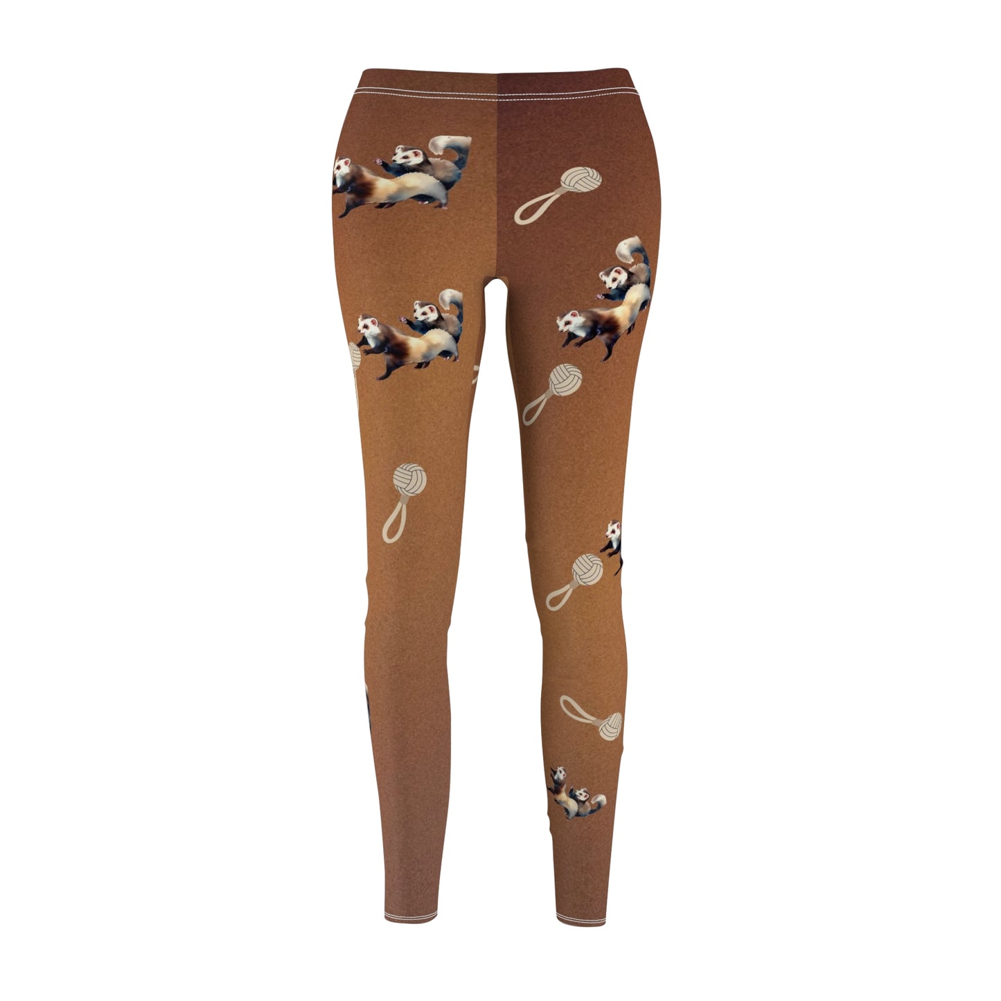 Whimsical Whiskers Brown Playful Ferret Women's Leggings POD