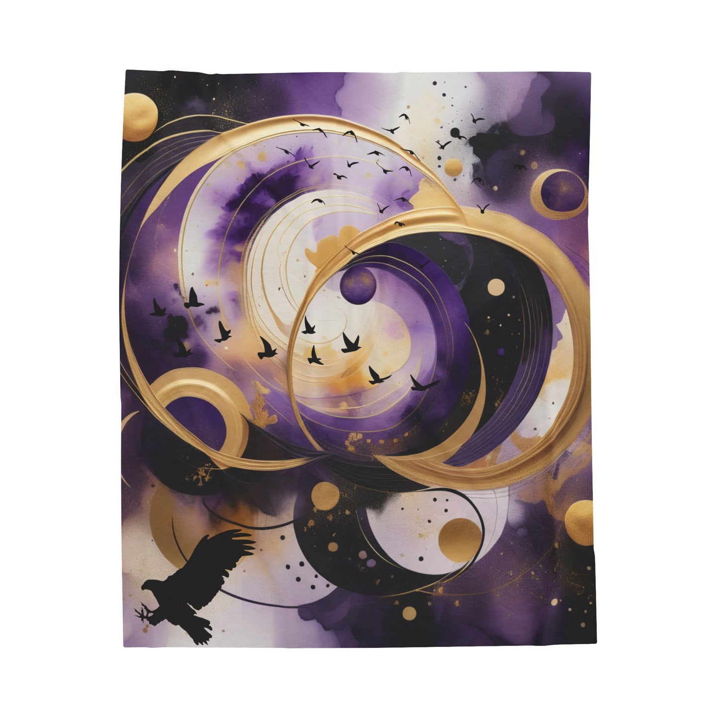 Purple abstract bird paradise Velveteen Plush Blanket