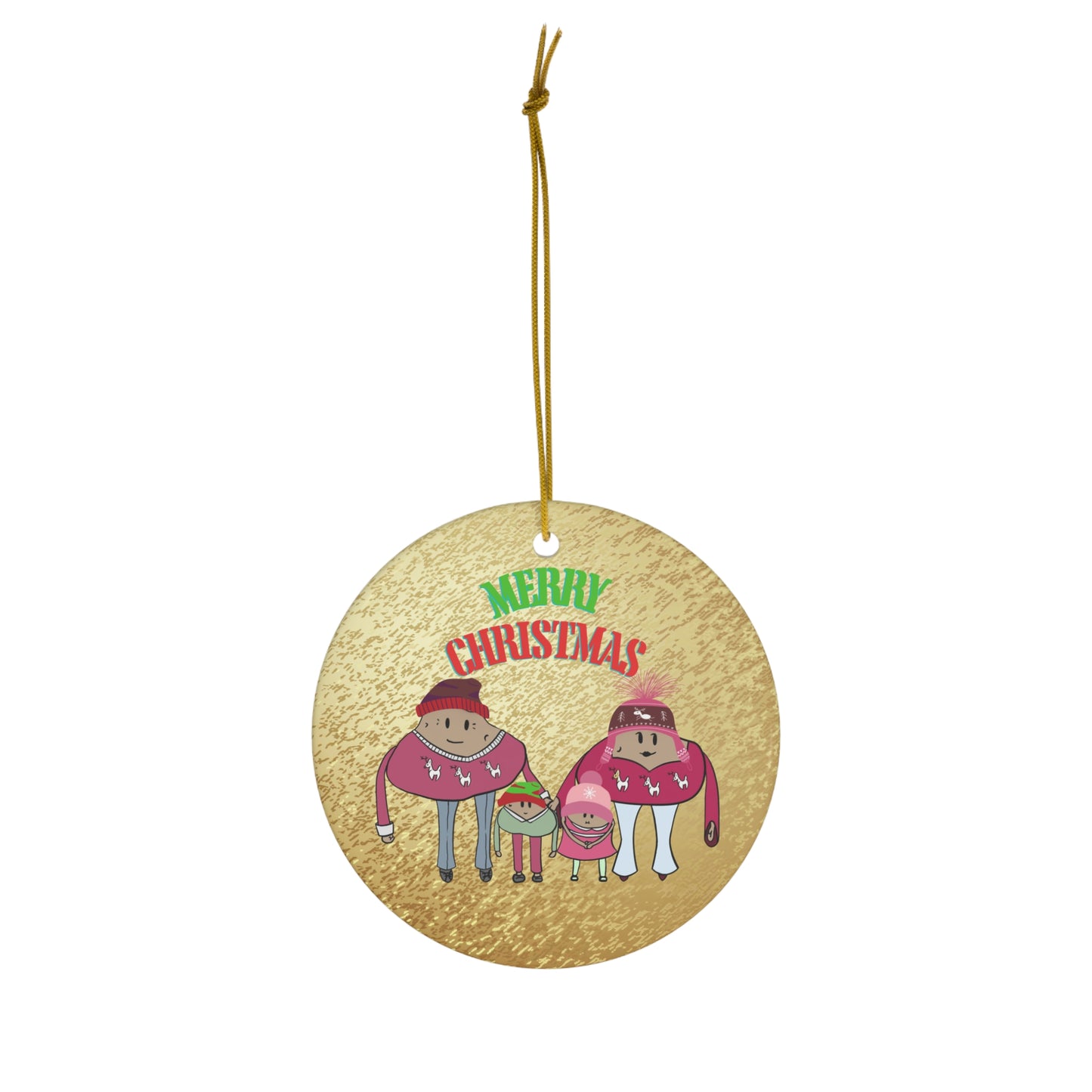 Happy potato family Christmas ornament