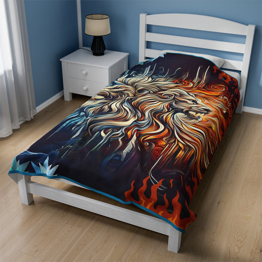 Geometric Lion Dreamscape Blanket Velveteen Plush Blanket