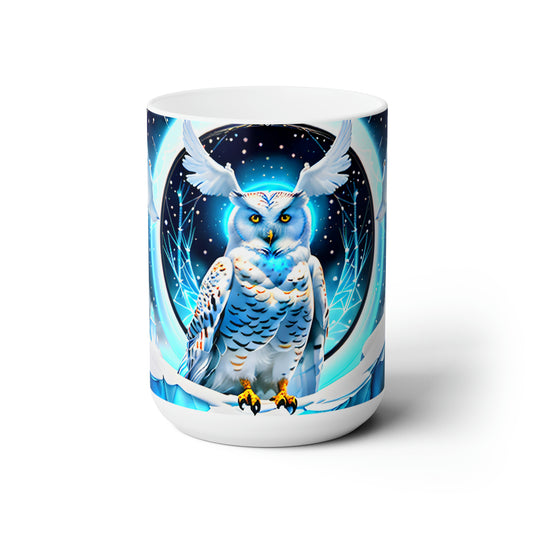 Psychedelic Owl Ceramic Mug 15 oz