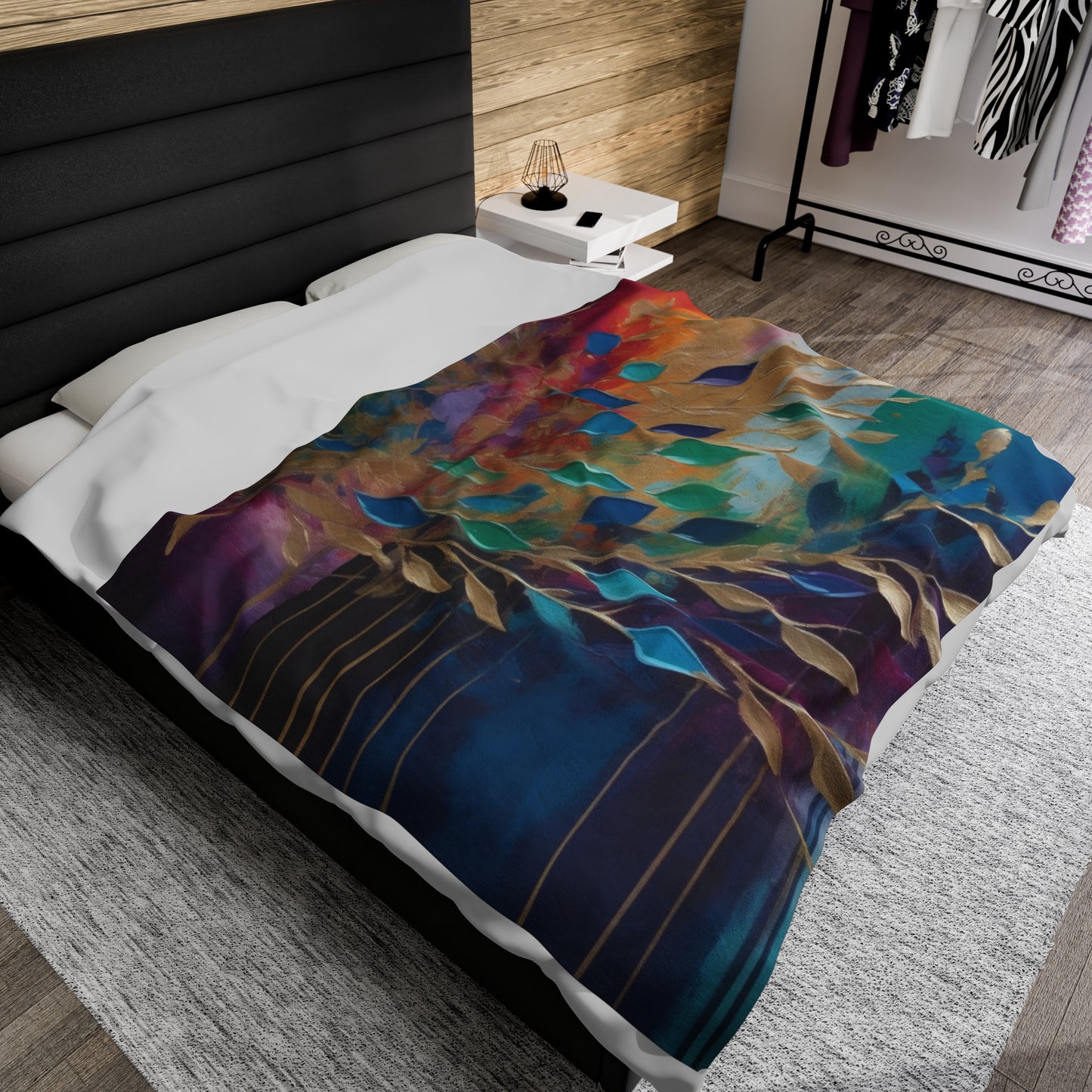 The vine drippede abstract Velveteen Plush Blanket