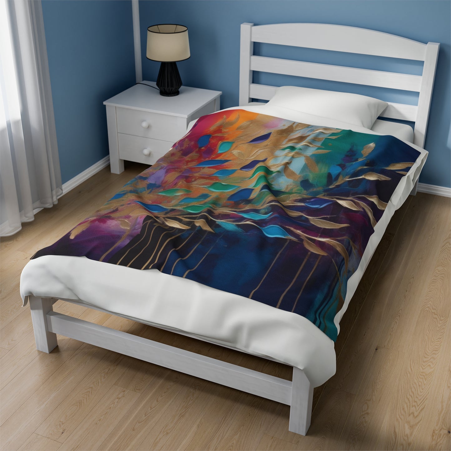 The vine drippede abstract Velveteen Plush Blanket