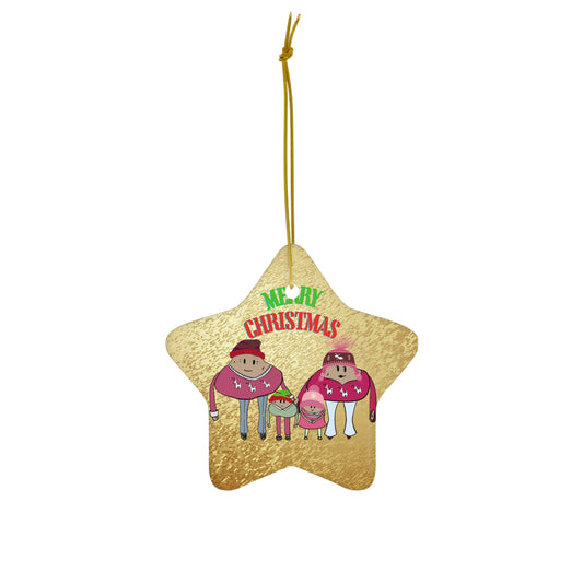 Happy potato family Christmas ornament