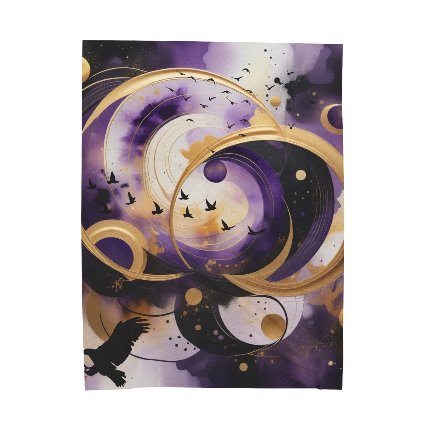 Purple abstract bird paradise Velveteen Plush Blanket