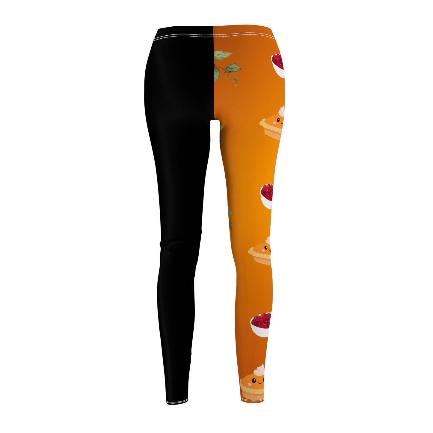 Two Tone Chic Pumpkin Pie and Cranberry Sauce Two Tone Women's Leggings