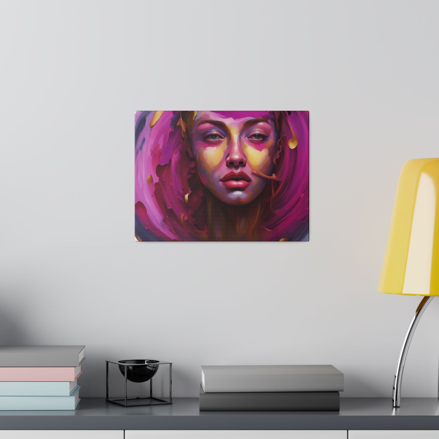 Vermilion fixation stretched canvas digital art print