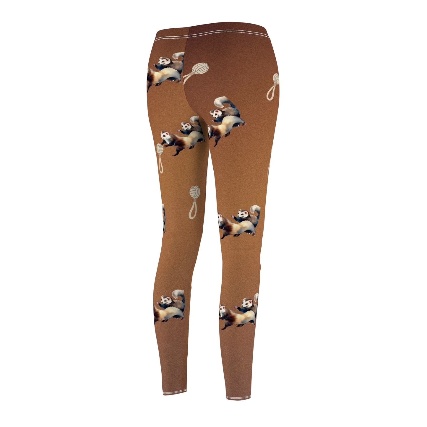 Whimsical Whiskers Brown Playful Ferret Women's Leggings POD