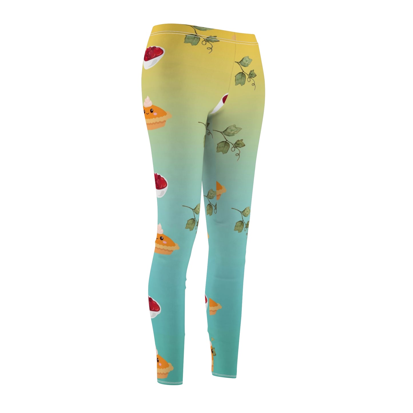 Teal Elegance: Pumpkin and Cranberry Sauce Gradient Women's Leggings