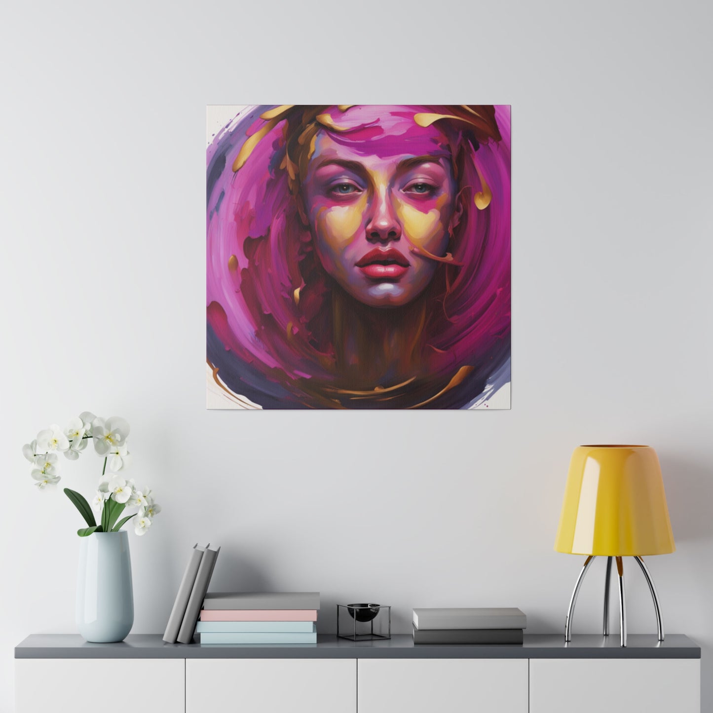 Vermilion fixation stretched canvas digital art print