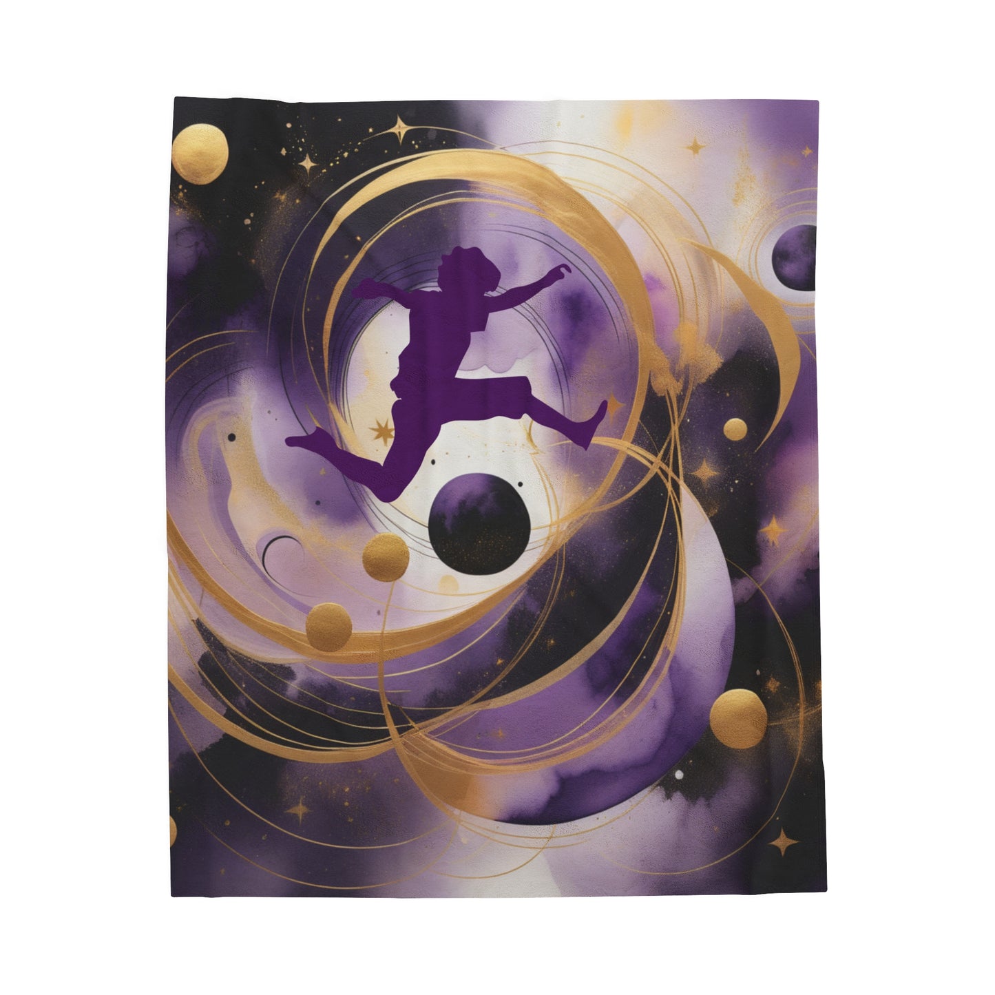 Cosmic Voyager Abstract Velveteen Plush Blanket