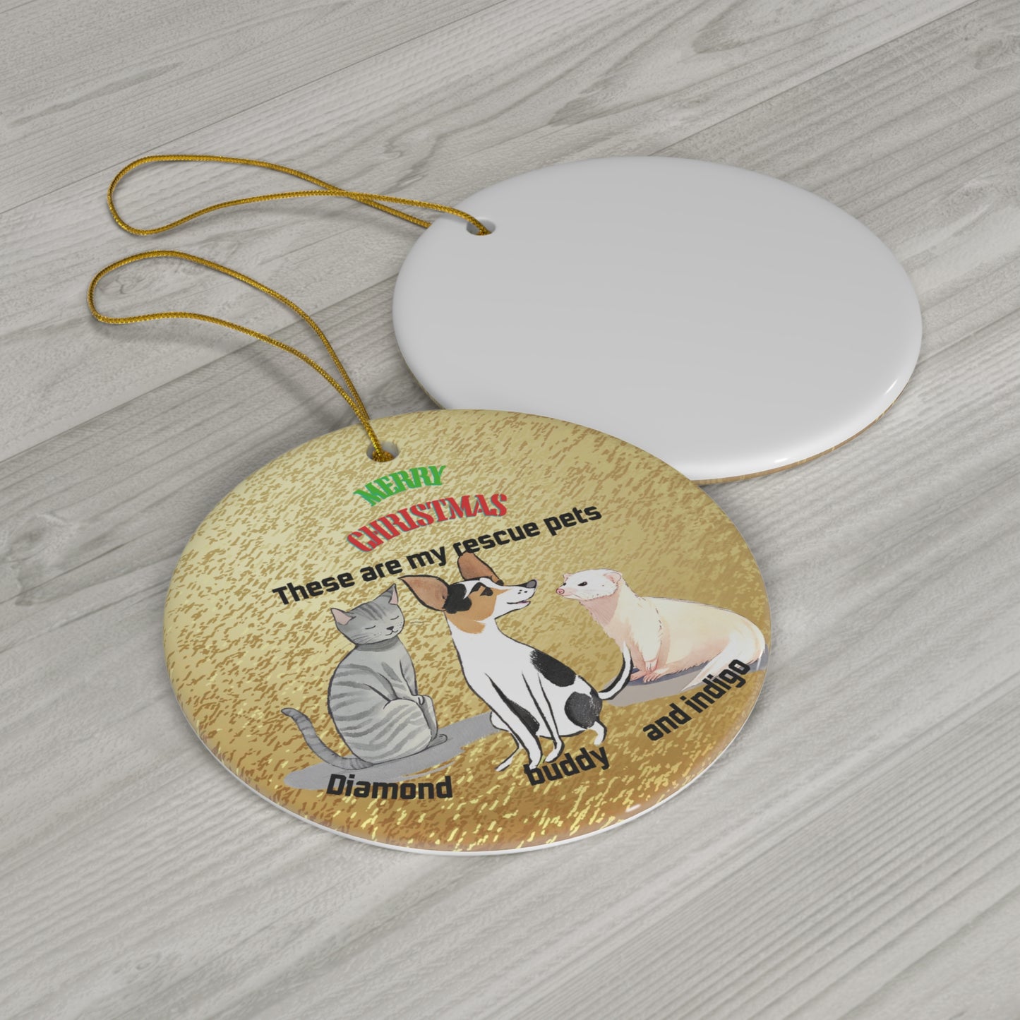 My rescue pet ceramic ornaments