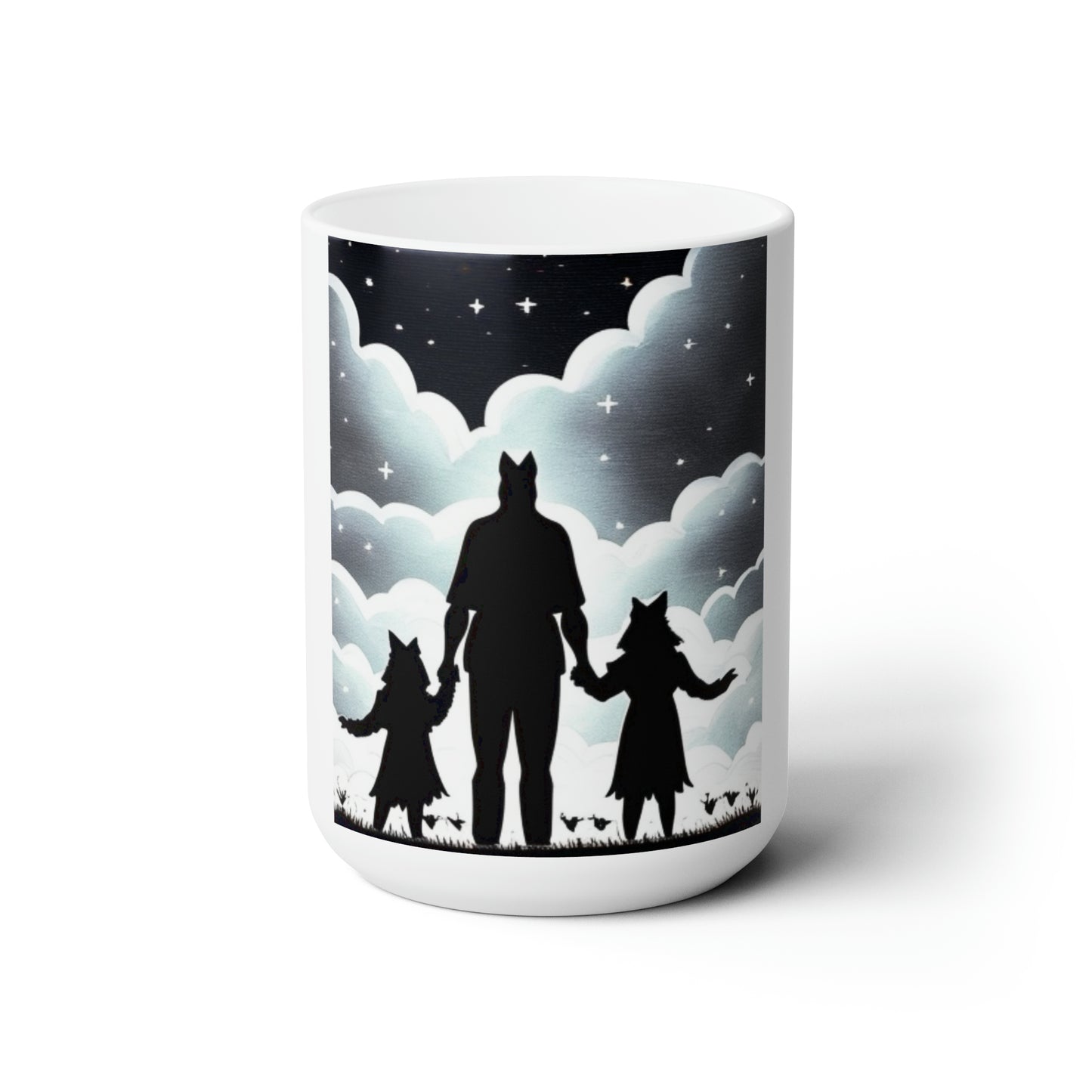 Personalize this mug Wolf family Ceramic Mug 15 oz