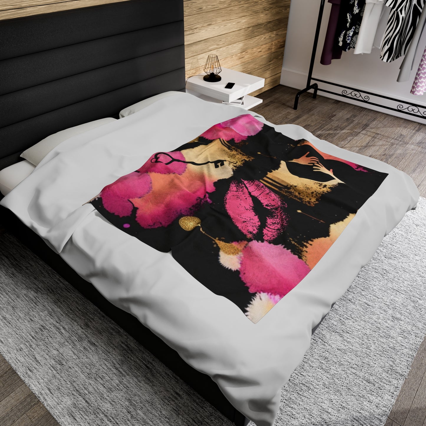 Abstract love Velveteen Plush Blanket