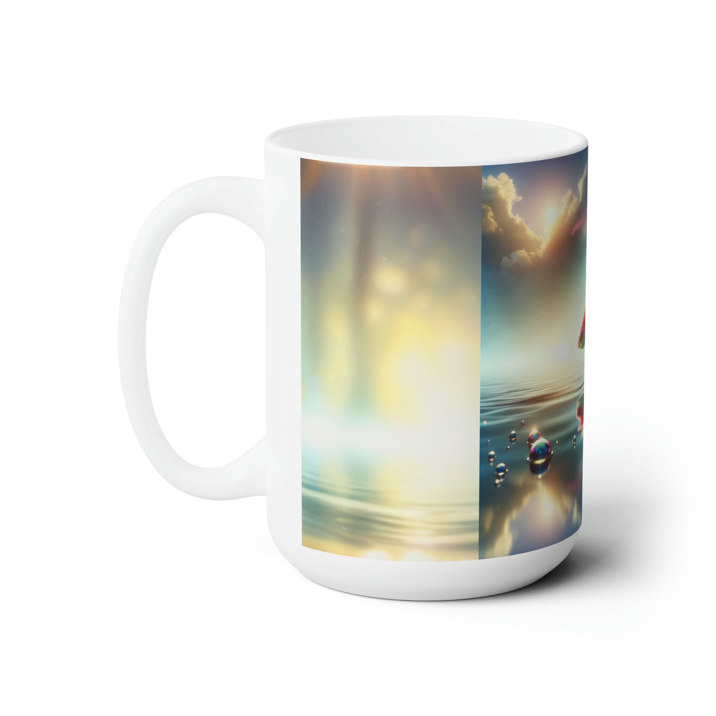 Fish Flies above the water Ceramic Mug 15 oz