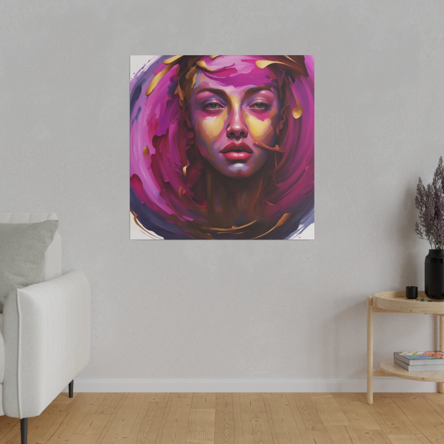 Vermilion fixation stretched canvas digital art print