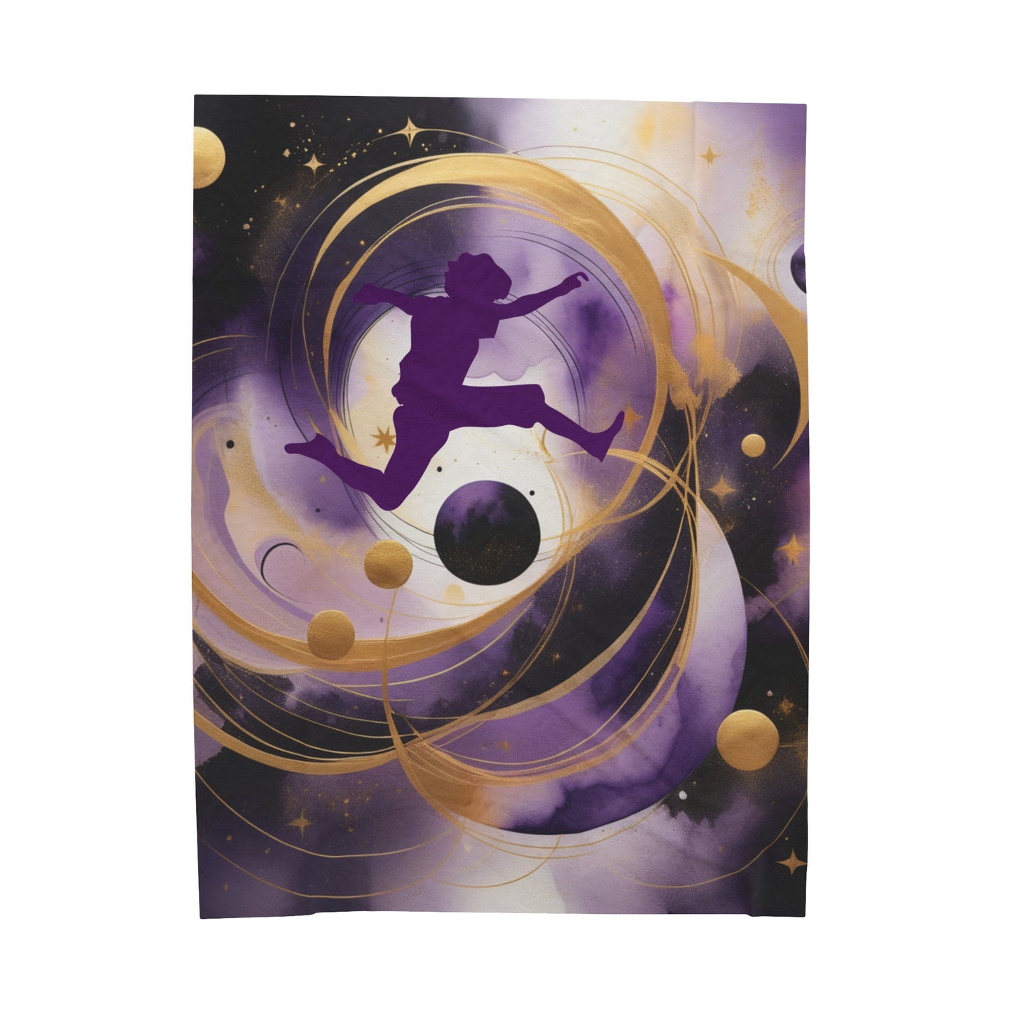 Cosmic Voyager Abstract Velveteen Plush Blanket