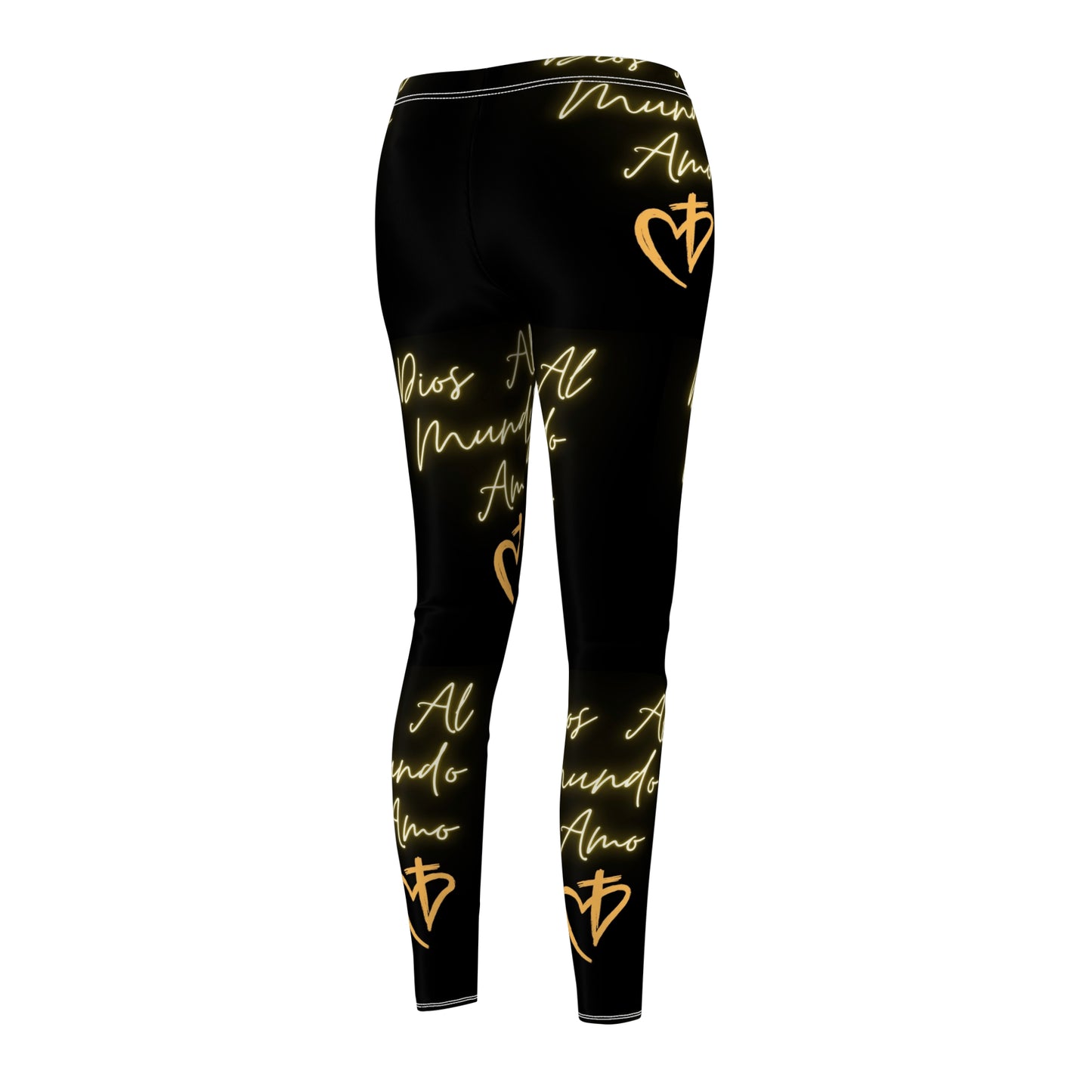 Fe y Estilo Leggings de Mujer Negros con 'Dios al Mundo Amo