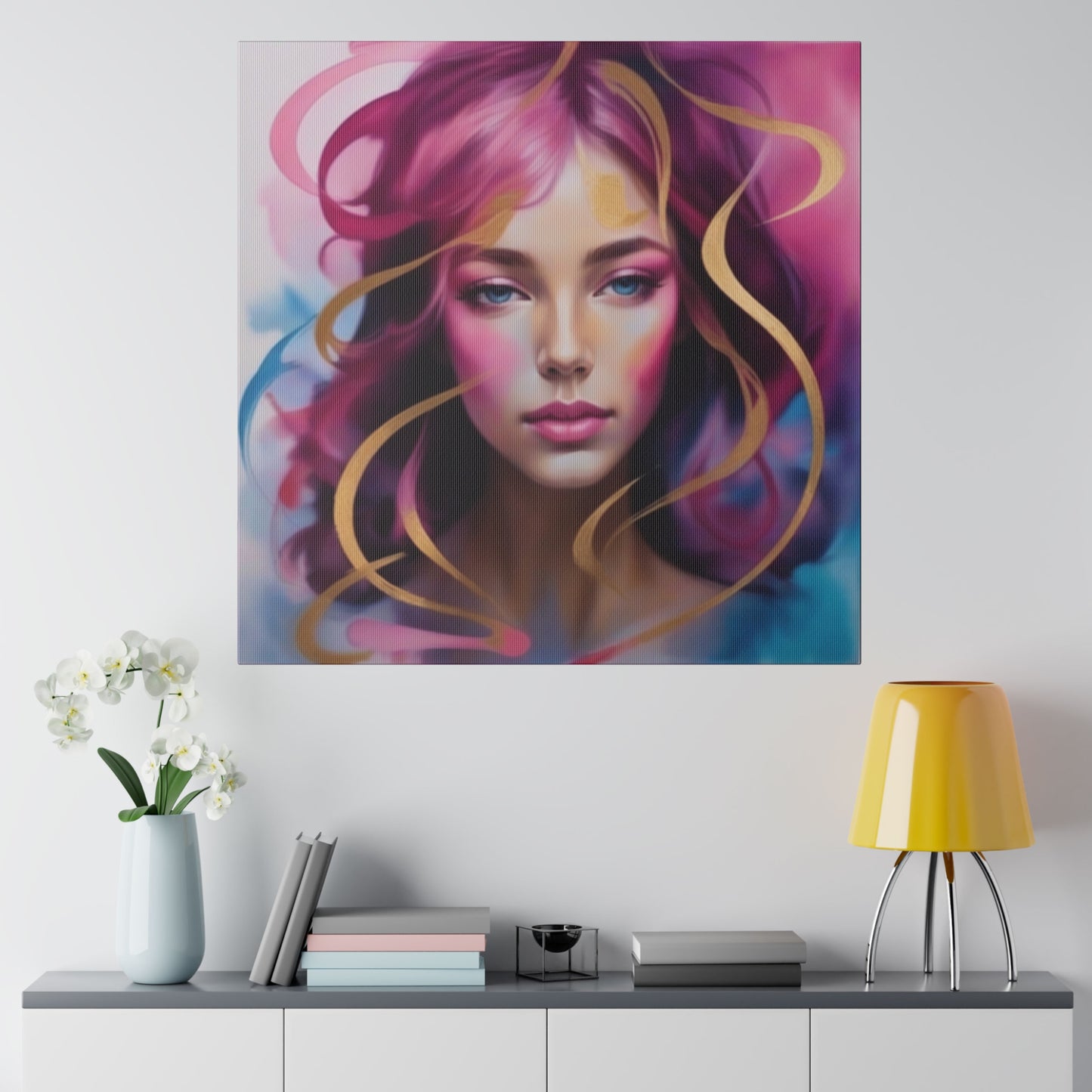 Fushia swirlation digital art Canvas, Stretched, 0.75"