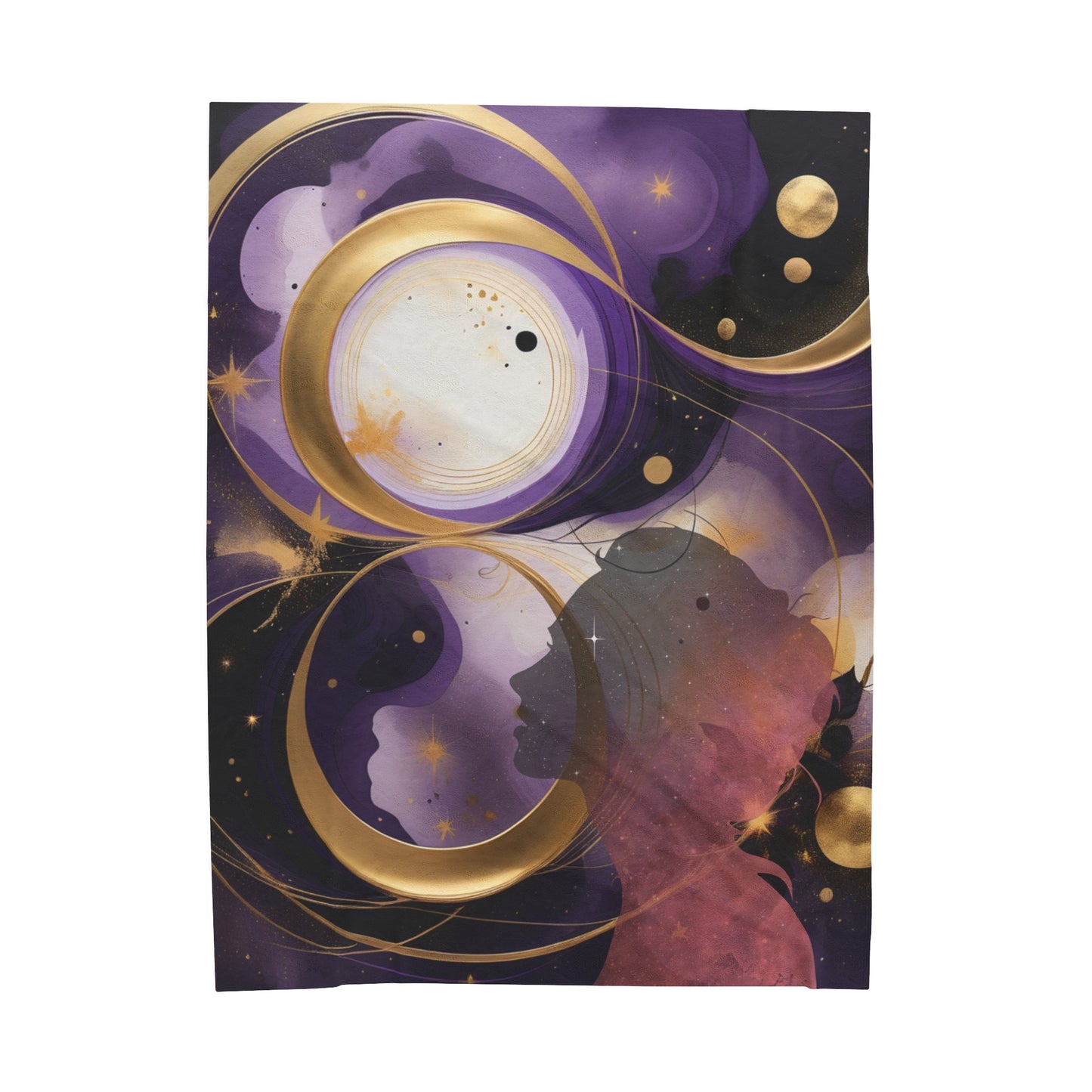 Celestial Dance Abstract Velveteen Plush Blanket