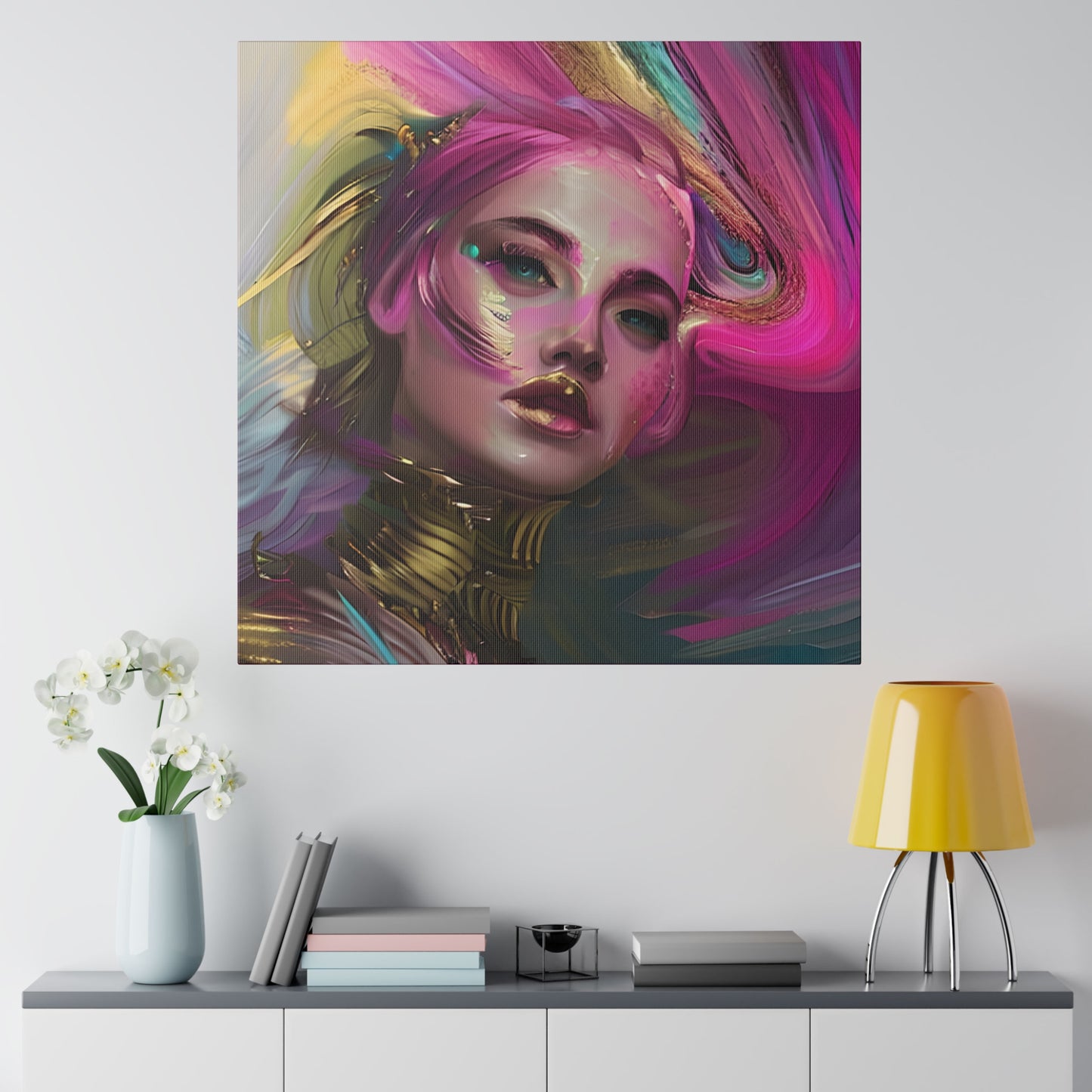 Neon whirlwind fling digital art Stretched canvas 0.75